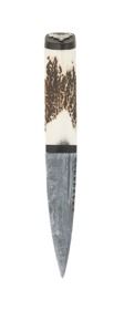 Staghorn Damascus Sgian Dubh with Stag & Black Sheath