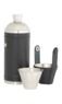 8oz Black Leather Sportsman Flask With Cups Thumbnail