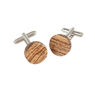 Round Cufflinks - Zebrano Wood Thumbnail