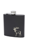 6oz Stag Black Matt Stainless Steel Flask Thumbnail