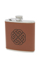6oz Celtic Tan Leather Stainless Steel Flask Thumbnail
