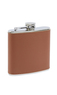 6oz Tan Leather Stainless Steel Flask with Funnel Thumbnail