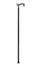 Black Dress Cane With Blue Acrylic Derby Handle Thumbnail
