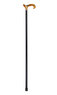 Black Dress Cane With Orange Acrylic Derby Handle Thumbnail