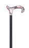 Black Dress Cane With Pink Acrylic Derby Handle Thumbnail