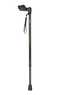 Black Floral Pattern Adjustable Stick With Anatomical Handle (Left Hand) Thumbnail