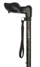 Black Floral Pattern Adjustable Stick With Anatomical Handle (Left Hand) Thumbnail