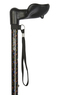 Black Floral Pattern Adjustable Stick With Anatomical Handle (Right Hand) Thumbnail