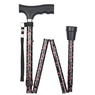 Black Floral Pattern Economy Folding Stick Thumbnail