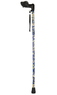 Blue Morris Pattern Folding Stick With Anatomical Handle (Left Hand) Thumbnail
