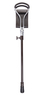 Brown Leather Adjustable Shooting Stick With Rubber Ferrule Thumbnail