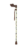 Garden Birds Pattern Short Folding Stick With Anatomical Handle (Left Hand) Thumbnail