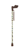 Garden Birds Pattern Short Folding Stick With Anatomical Handle (Right Hand) Thumbnail