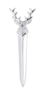 Stag Head Polished Kilt Pin Thumbnail