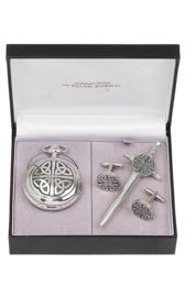 Celtic 3 Piece Quartz Pocket Watch Gift Set