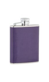 3oz Ladies Purple Leather Stainless Steel Flask