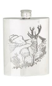 6oz Stag Pewter Flask