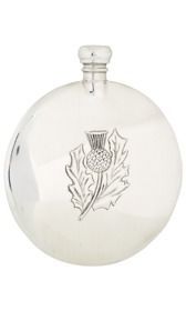 3oz Thistle Sporran Pewter Flask