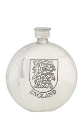 6oz England Three Lions Pewter Flask