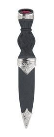 Celtic Plated Sgian Dubh With Stone Top