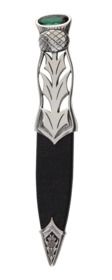 Jura Polished Pewter Dress Sgian Dubh With Stone Top