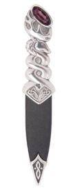 Glenfinnan Polished Pewter Sgian Dubh With Stone Top