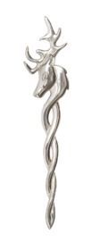 Stag Celtic Weave Polished Kilt Pin