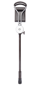 Brown Leather Adjustable Shooting Stick With Interchangeable Ferrule