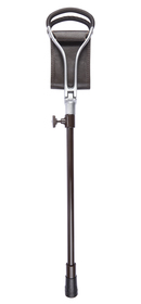 Brown Leather Adjustable Shooting Stick With Rubber Ferrule