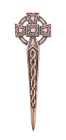 Celtic Cross Copper Kilt Pin