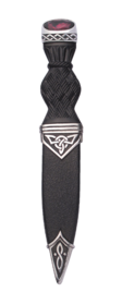 Celtic Polished Sgian Dubh With Stone Top