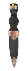 Celtic Sgian Dubh With Stone Top - Copper Finish