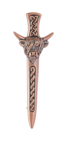 Highland Cow Copper Kilt Pin