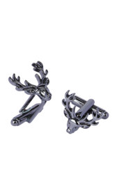 Stag Head Gunmetal Cufflinks 