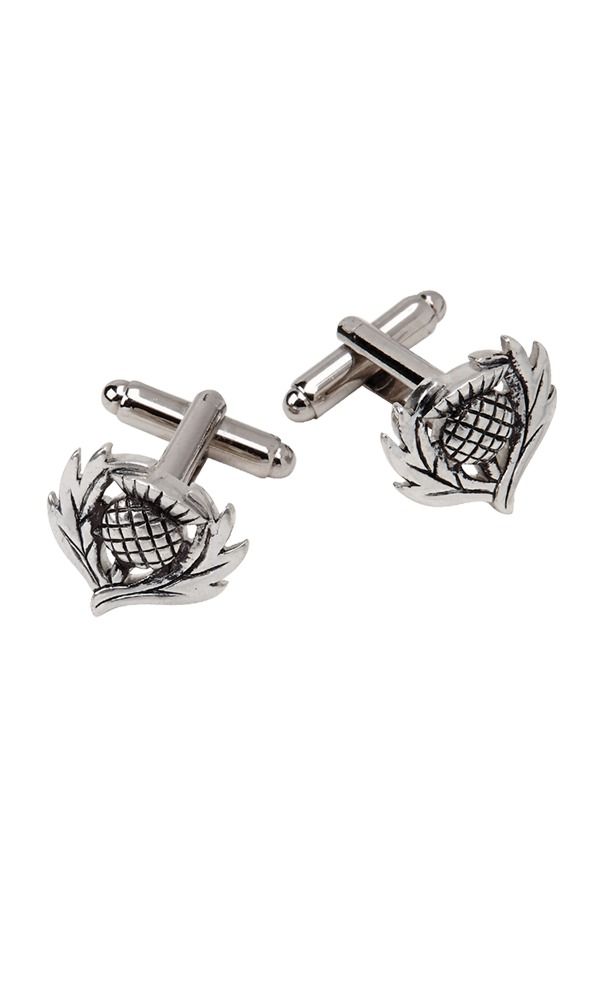 Traditional Thistle Polished Cufflinks