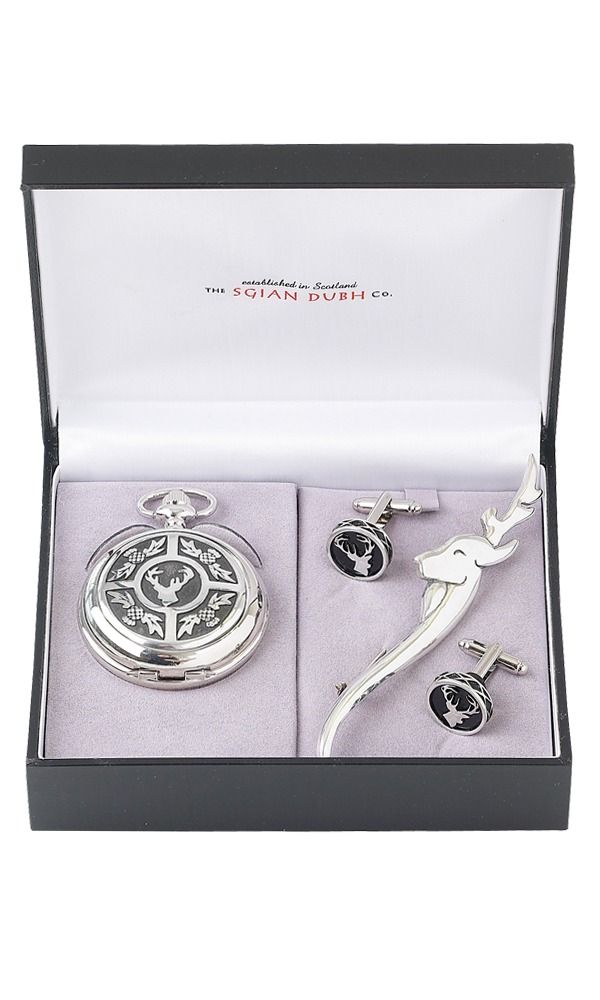 Stag Head 3 Piece Mechanical Watch Gift Set