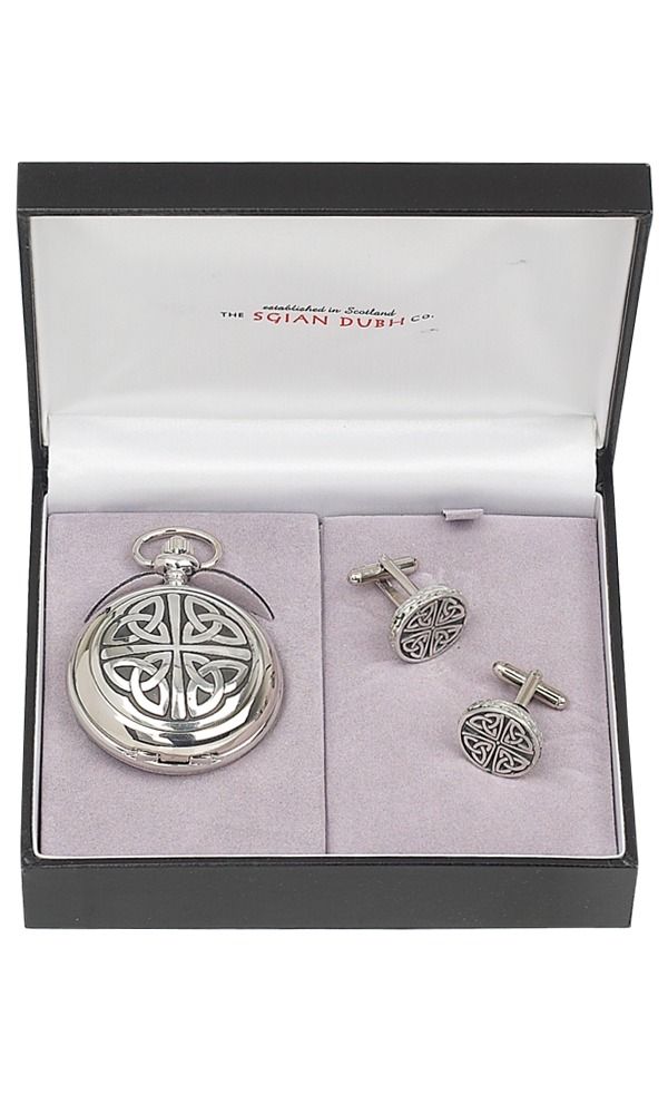 Celtic 2 Piece Mechanical Pocket Watch Gift Set