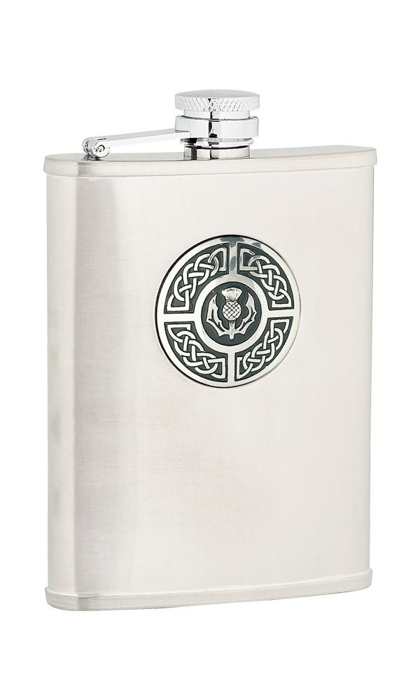 6oz Celtic & Thistle Stainless Steel Flask