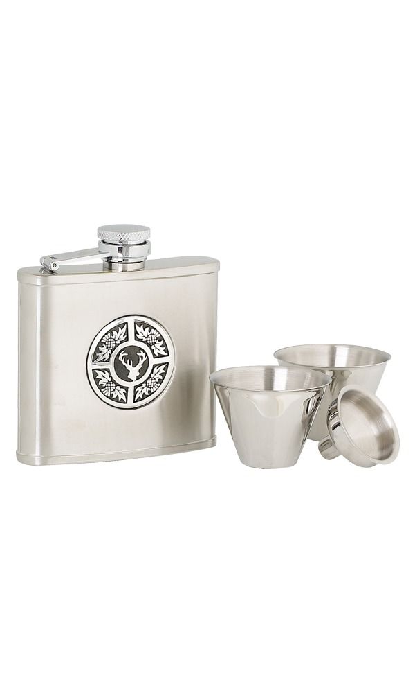 4oz Thistle & Stag Stainless Steel Flask Set Charles Buyers