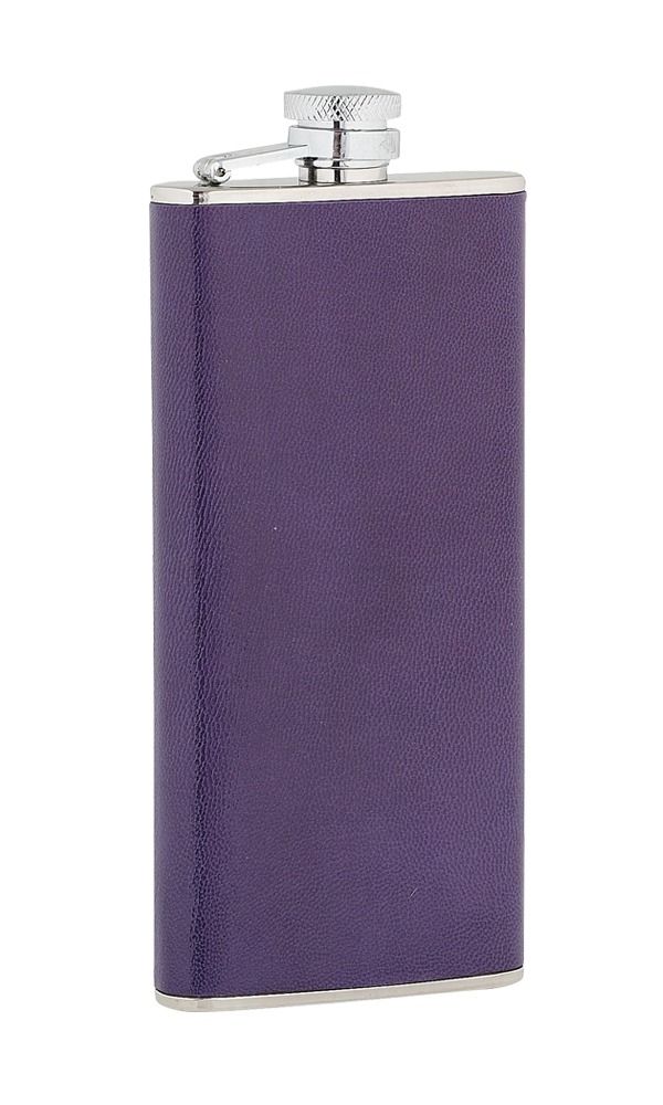 5oz Ladies Purple Leather Stainless Steel Flask