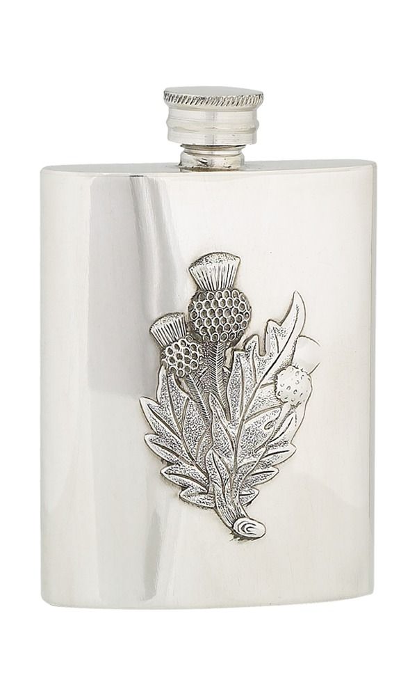 4oz Thistle Pewter Flask