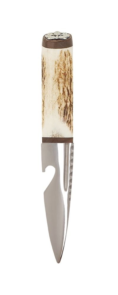 Staghorn Thistle Bottle Open Sgian Dubh With Walnut