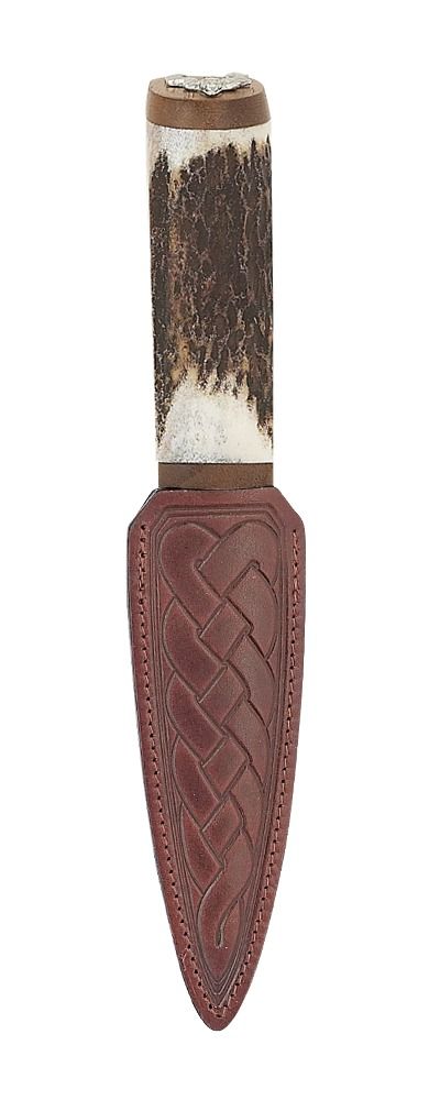 Scottish Staghorn Staghead Sgian Dubh With Walnut