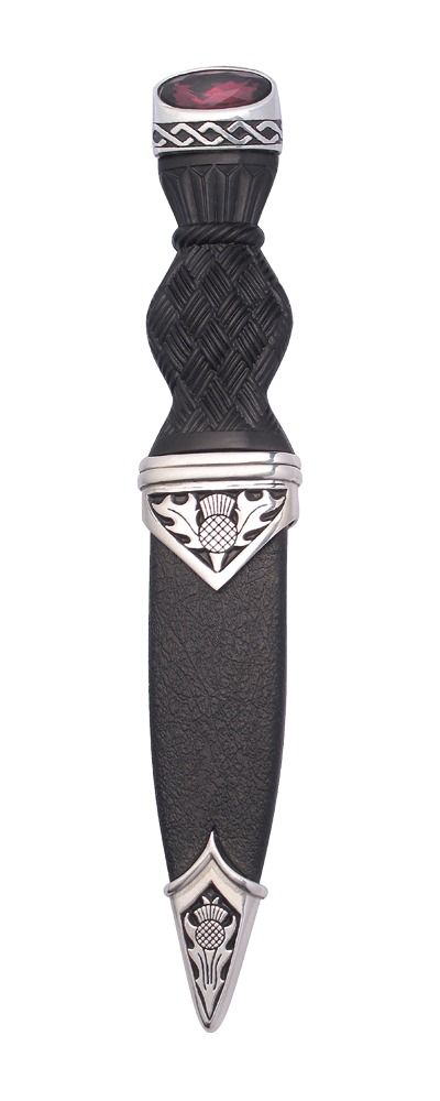 Thistle Polished Sgian Dubh With Stone Top