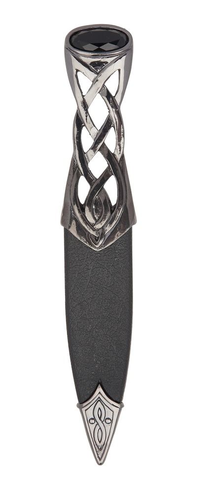 Islay Black Chrome Pewter Sgian Dubh With Stone Top