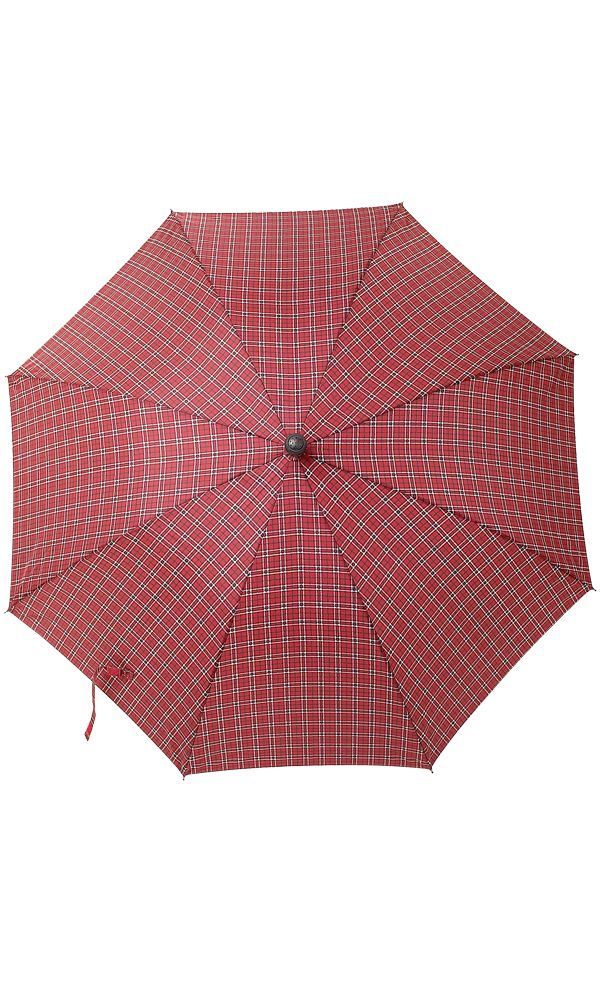 Burgundy Tartan Walking Stick Umbrella x 10 | Charles Buyers