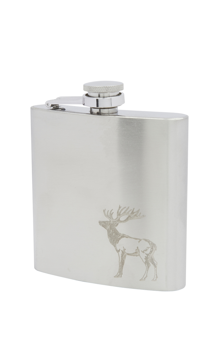 6oz Stag Satin Stainless Steel Flask