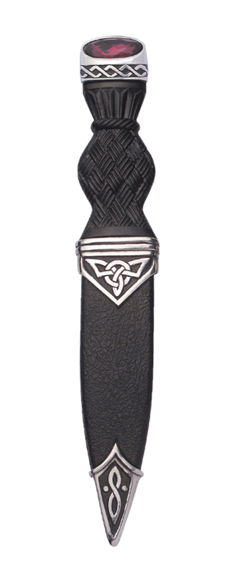Celtic Polished Sgian Dubh With Stone Top