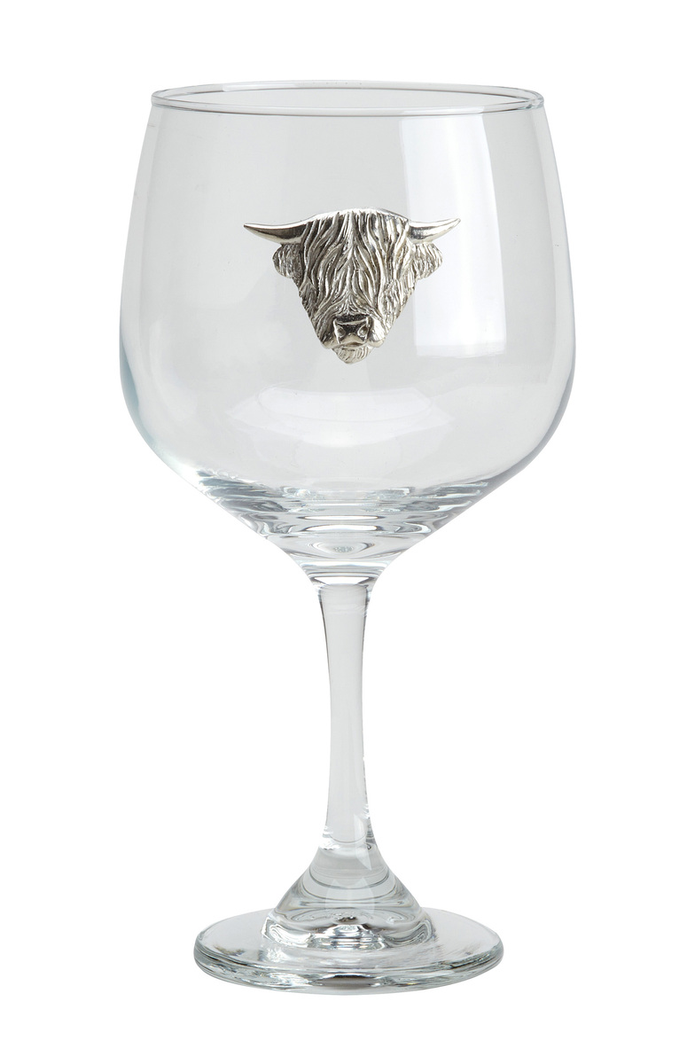 Highland Cow Gin Glass