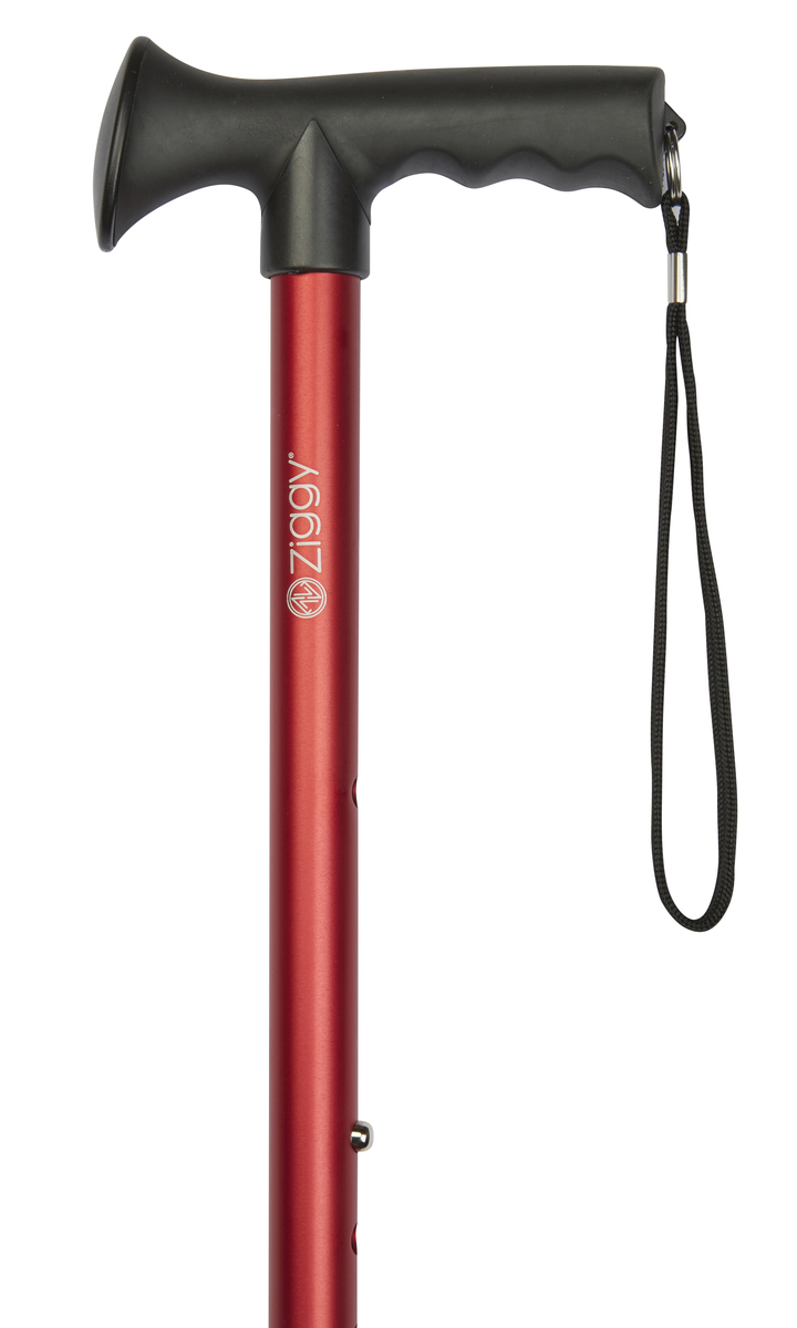 Red Gel Grip Handle Adjustable Stick